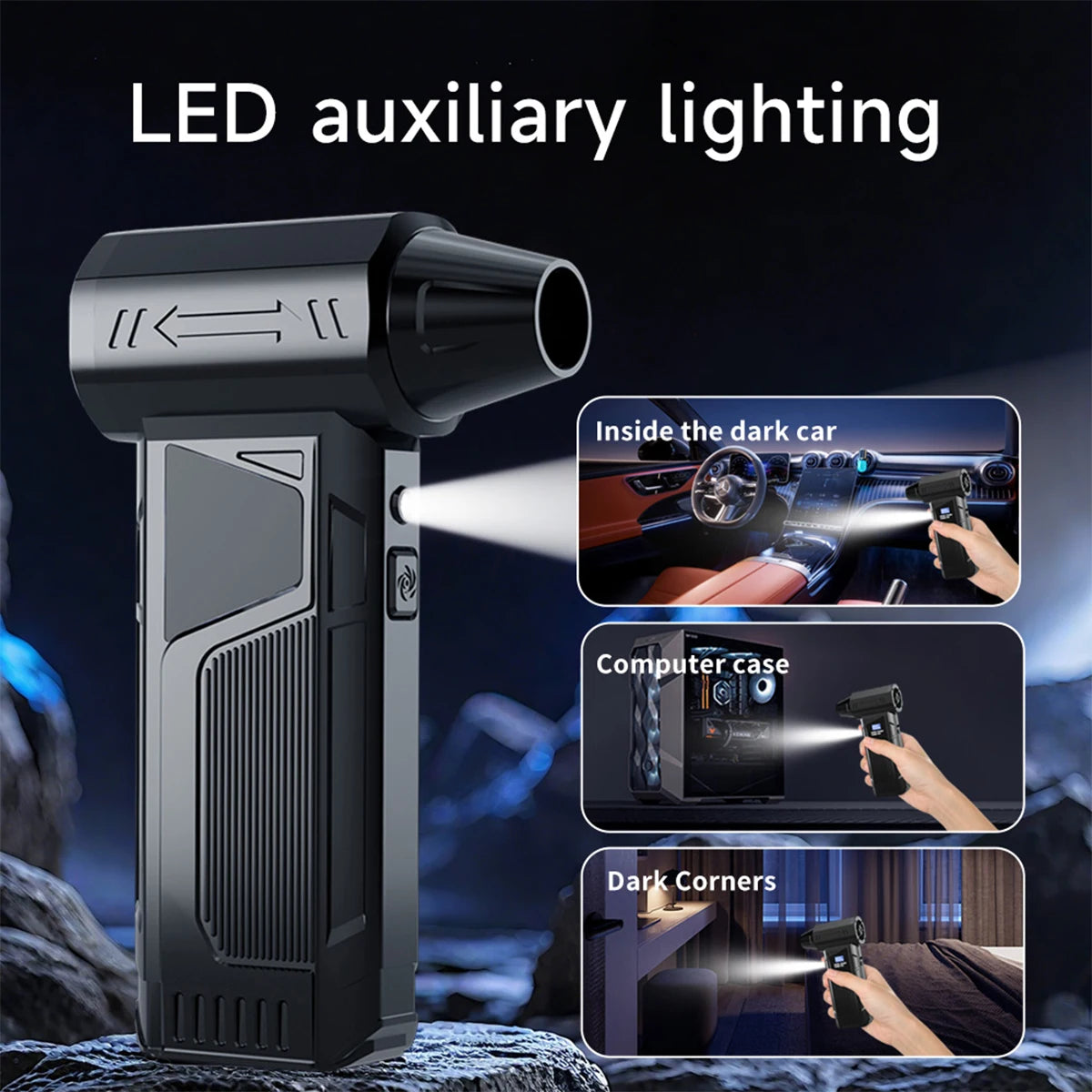 【2025 New】Wireless Jet Fan Brushless Motor Turbo Air Blower For Car Cleaning With LED Light Digital Display Portable Outdoor Use