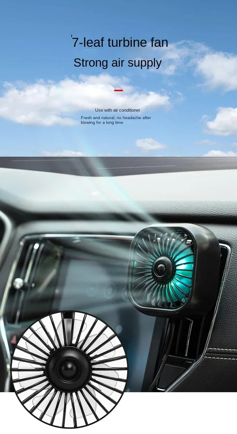 Mini Car Vent Fan - High-Speed Cooling, Energy-Efficient, USB Powered - Portable, Vibrant Colors, Easy Installation Amagi