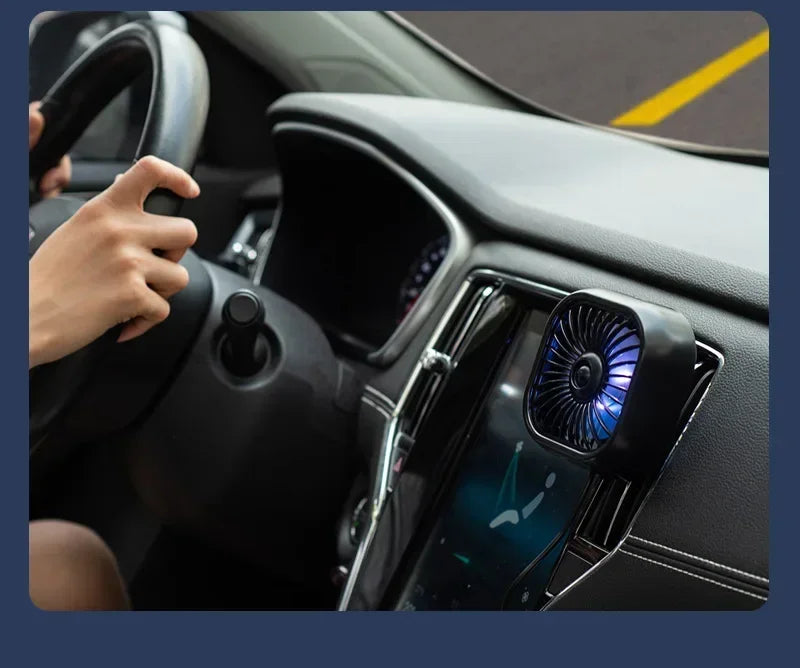 Mini Car Vent Fan - High-Speed Cooling, Energy-Efficient, USB Powered - Portable, Vibrant Colors, Easy Installation Amagi