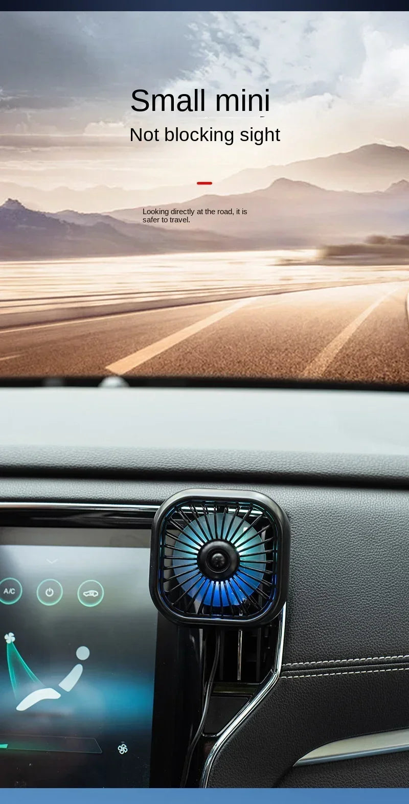 Mini Car Vent Fan - High-Speed Cooling, Energy-Efficient, USB Powered - Portable, Vibrant Colors, Easy Installation Amagi