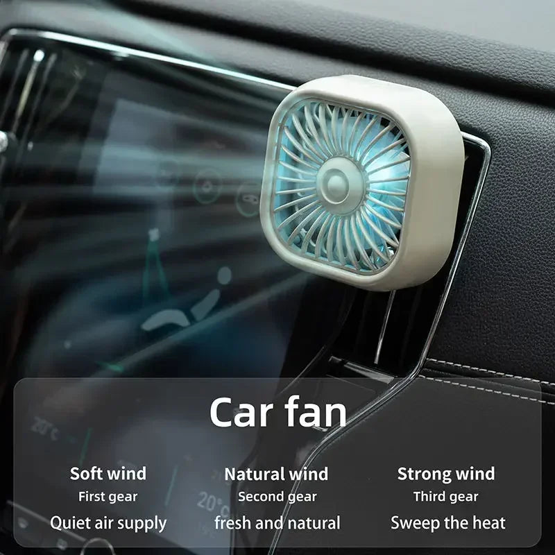 Mini Car Vent Fan - High-Speed Cooling, Energy-Efficient, USB Powered - Portable, Vibrant Colors, Easy Installation Amagi