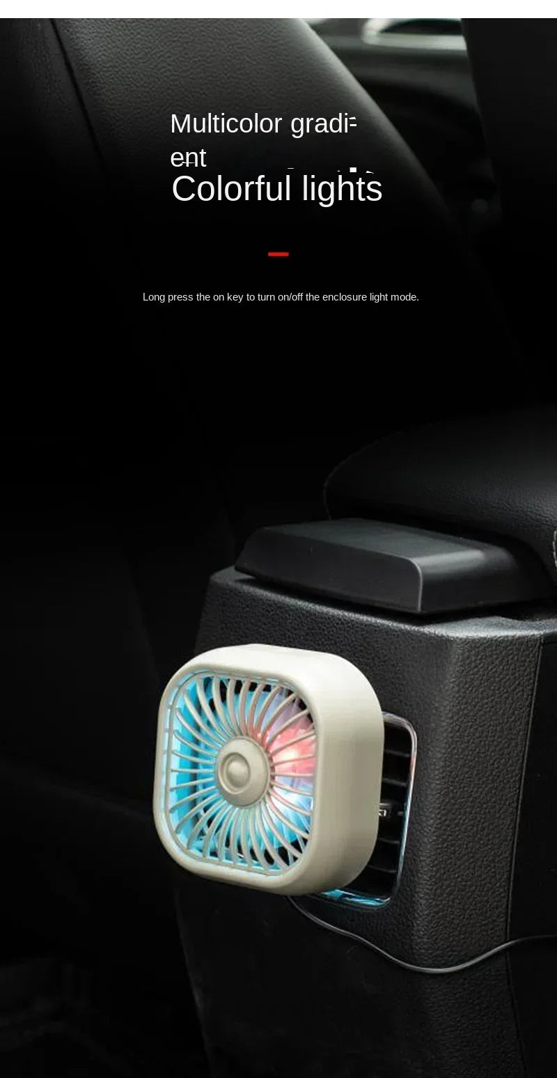 Mini Car Vent Fan - High-Speed Cooling, Energy-Efficient, USB Powered - Portable, Vibrant Colors, Easy Installation Amagi