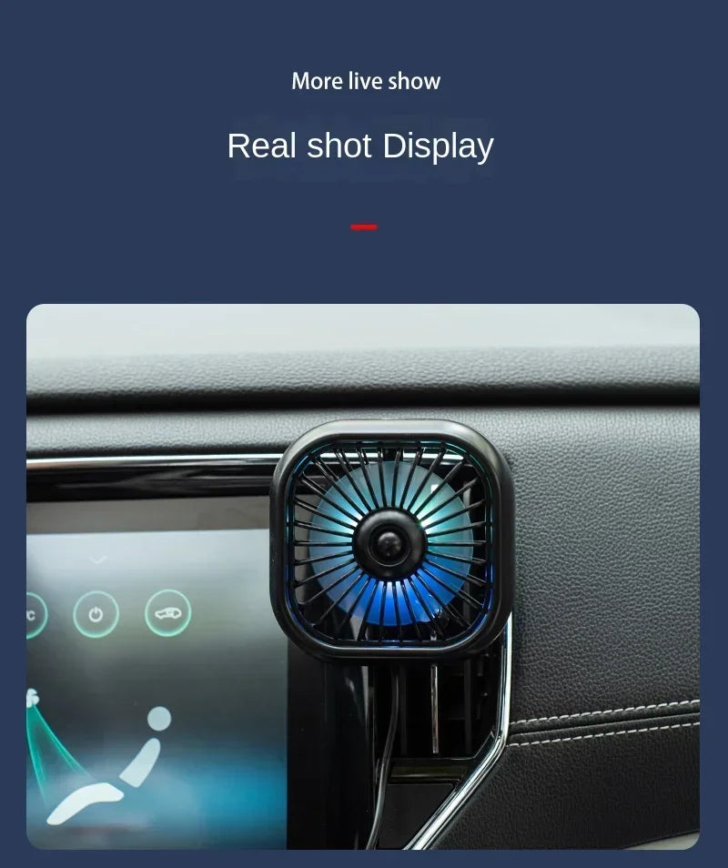 Mini Car Vent Fan - High-Speed Cooling, Energy-Efficient, USB Powered - Portable, Vibrant Colors, Easy Installation Amagi